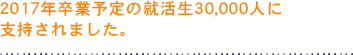 2014年卒業予定の就活生33,000人に支持されました。